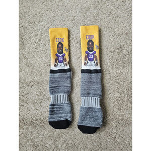 NFL Team Apparel Sz Med 8.5 Minnesota Vikings Dalvin Cook Selfie Socks #33